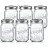imageNutriChef 16 Pack Mason Jars 16 oz with Lids Wide Mouth Airtight Seal Freeze Safe Durable Glass Silver Screw Lids for Meal Prep Jam Honey and Wedding Gifts Leakproof amp Dishwasher Safe Glass Jars6 Pack