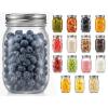 imageNutriChef 16 Pack Mason Jars 16 oz with Lids Wide Mouth Airtight Seal Freeze Safe Durable Glass Silver Screw Lids for Meal Prep Jam Honey and Wedding Gifts Leakproof amp Dishwasher Safe Glass Jars16 Pack