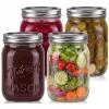 imageNutriChef 16 Pack Mason Jars 16 oz with Lids Wide Mouth Airtight Seal Freeze Safe Durable Glass Silver Screw Lids for Meal Prep Jam Honey and Wedding Gifts Leakproof amp Dishwasher Safe Glass Jars4 Pack
