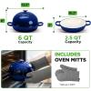 imageNutriChef 102 Enameled Cast Iron Bread Oven DomeShaped Sourdough Baking Pan with Handles amp Silicone Gloves OvenSafe to 500F Dishwasher Safe Dutch Oven Bread Pan RedBlue