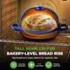 imageNutriChef 102 Enameled Cast Iron Bread Oven DomeShaped Sourdough Baking Pan with Handles amp Silicone Gloves OvenSafe to 500F Dishwasher Safe Dutch Oven Bread Pan RedBlue
