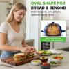 imageNutriChef 102 Enameled Cast Iron Bread Oven DomeShaped Sourdough Baking Pan with Handles amp Silicone Gloves OvenSafe to 500F Dishwasher Safe Dutch Oven Bread Pan RedBlue