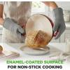 imageNutriChef 102 Enameled Cast Iron Bread Oven DomeShaped Sourdough Baking Pan with Handles amp Silicone Gloves OvenSafe to 500F Dishwasher Safe Dutch Oven Bread Pan RedRed