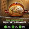 imageNutriChef 102 Enameled Cast Iron Bread Oven DomeShaped Sourdough Baking Pan with Handles amp Silicone Gloves OvenSafe to 500F Dishwasher Safe Dutch Oven Bread Pan RedRed