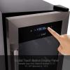 imageNutriChef 18 Bottle Wine Fridge  Dual Zone Wine Chiller  Adjustable Temperature 41F to 64F  Ultra Quiet Operation  Wine Cooler For Home amp Office  Free Standing 32x13x19 IN  Black