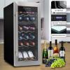 imageNutriChef 18 Bottle Wine Fridge  Dual Zone Wine Chiller  Adjustable Temperature 41F to 64F  Ultra Quiet Operation  Wine Cooler For Home amp Office  Free Standing 32x13x19 IN  Black