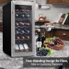 imageNutriChef 18 Bottle Wine Fridge  Dual Zone Wine Chiller  Adjustable Temperature 41F to 64F  Ultra Quiet Operation  Wine Cooler For Home amp Office  Free Standing 32x13x19 IN  Black