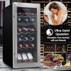 imageNutriChef 18 Bottle Wine Fridge  Dual Zone Wine Chiller  Adjustable Temperature 41F to 64F  Ultra Quiet Operation  Wine Cooler For Home amp Office  Free Standing 32x13x19 IN  Black