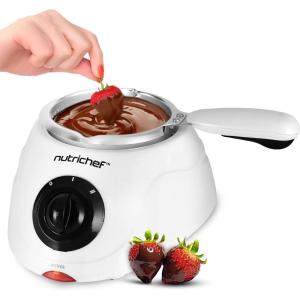 imageNutriChef Electric Fondue Pot  25W Chocolate Melting Warmer  88 Oz Capacity  Keep Warm Dipping Function amp Removable Pot  Perfect for Melting Chocolate Butter amp Cheese  WhiteOne Size