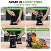 image:imageNutriChef 5 in 1 Cheese Grater amp Shredder  5 Different Blades for Thin Thick Julienne Strips Wavy amp Straight Strips  Includes Hand Crank Strong Suction Base amp Storage Container  WhiteBlack