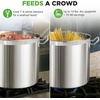 image:imageNutriChef 12 Quart Stainless Steel Stock Pot with Lid  Induction Cookware for Home amp Commercial Use  Heavy Duty Cooking Pot for Boiling or Simmering Soup Pasta Seafood and SaucesStainless Steel