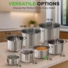 image:imageNutriChef 12 Quart Stainless Steel Stock Pot with Lid  Induction Cookware for Home amp Commercial Use  Heavy Duty Cooking Pot for Boiling or Simmering Soup Pasta Seafood and SaucesStainless Steel