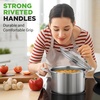image:imageNutriChef 12 Quart Stainless Steel Stock Pot with Lid  Induction Cookware for Home amp Commercial Use  Heavy Duty Cooking Pot for Boiling or Simmering Soup Pasta Seafood and SaucesStainless Steel