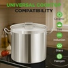 image:imageNutriChef 12 Quart Stainless Steel Stock Pot with Lid  Induction Cookware for Home amp Commercial Use  Heavy Duty Cooking Pot for Boiling or Simmering Soup Pasta Seafood and SaucesStainless Steel