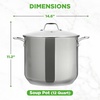 image:imageNutriChef 12 Quart Stainless Steel Stock Pot with Lid  Induction Cookware for Home amp Commercial Use  Heavy Duty Cooking Pot for Boiling or Simmering Soup Pasta Seafood and SaucesStainless Steel