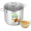 image:imageNutriChef 12 Quart Stainless Steel Stock Pot with Lid  Induction Cookware for Home amp Commercial Use  Heavy Duty Cooking Pot for Boiling or Simmering Soup Pasta Seafood and SaucesStainless Steel