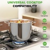 image:imageNutriChef 12 Quart Stainless Steel Stock Pot with Lid  Induction Cookware for Home amp Commercial Use  Heavy Duty Cooking Pot for Boiling or Simmering Soup Pasta Seafood and SaucesStainless Steel