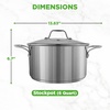 image:imageNutriChef 12 Quart Stainless Steel Stock Pot with Lid  Induction Cookware for Home amp Commercial Use  Heavy Duty Cooking Pot for Boiling or Simmering Soup Pasta Seafood and SaucesStainless Steel