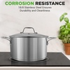 image:imageNutriChef 12 Quart Stainless Steel Stock Pot with Lid  Induction Cookware for Home amp Commercial Use  Heavy Duty Cooking Pot for Boiling or Simmering Soup Pasta Seafood and SaucesStainless Steel