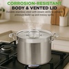 image:imageNutriChef 12 Quart Stainless Steel Stock Pot with Lid  Induction Cookware for Home amp Commercial Use  Heavy Duty Cooking Pot for Boiling or Simmering Soup Pasta Seafood and SaucesStainless Steel