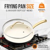 image:imageNutriChef 14Inch Professional Ceramic Frying Pan With Lid  ExtraLarge Skillet with Golden Titanium Handle NonStick Ceramic Coating StainResistant Easy to Clean Ideal for Home Cooking10 Frying Pan
