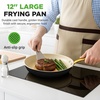 image:imageNutriChef 14Inch Professional Ceramic Frying Pan With Lid  ExtraLarge Skillet with Golden Titanium Handle NonStick Ceramic Coating StainResistant Easy to Clean Ideal for Home Cooking12 Frying Pan