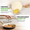image:imageNutriChef 14Inch Professional Ceramic Frying Pan With Lid  ExtraLarge Skillet with Golden Titanium Handle NonStick Ceramic Coating StainResistant Easy to Clean Ideal for Home Cooking12 Frying Pan