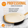 image:imageNutriChef 14Inch Professional Ceramic Frying Pan With Lid  ExtraLarge Skillet with Golden Titanium Handle NonStick Ceramic Coating StainResistant Easy to Clean Ideal for Home Cooking10 Frying Pan