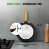 image:imageNutriChef 14Inch Professional Ceramic Frying Pan With Lid  ExtraLarge Skillet with Golden Titanium Handle NonStick Ceramic Coating StainResistant Easy to Clean Ideal for Home Cooking12 Frying Pan