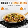 image:imageNutriChef 14Inch Professional Ceramic Frying Pan With Lid  ExtraLarge Skillet with Golden Titanium Handle NonStick Ceramic Coating StainResistant Easy to Clean Ideal for Home Cooking10 Frying Pan