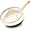 image:imageNutriChef 14Inch Professional Ceramic Frying Pan With Lid  ExtraLarge Skillet with Golden Titanium Handle NonStick Ceramic Coating StainResistant Easy to Clean Ideal for Home Cooking10 Frying Pan