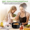 image:imageNutriChef 13Piece Pot and Pan Set NonStick Kitchen Cookware Set wSaucepan Frying Pans Cooking Pots Casserole Lids Ladle Fork Strainer Heat Resistant PFOA Free Black