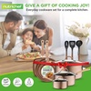 image:imageNutriChef 14Piece Non Stick Kitchen Cookware Set wSaucepan Frying Pans Cooking Pots Dutch Oven Pot Lids Utensil GoldGold