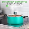 image:imageNutriChef 15Piece Colorful Pots and Pans Set  Heat Resistant Lacquer Cookware Set with Saucepot Frying Pans Oven Pot Lids Utensil set  All Cooktop Compatible Including Induction
