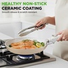 image:imageNutriChef 18Piece Ceramic Cream Pot Set with Removable Handles Induction Pot and Pan Set NonStick SpaceSaving Stackable OvenSafe All Hob Types