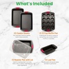 image:imageNutriChef 6Piece Bakeware Set  Carbon Steel Stackable Bakeware with Red Silicone Handles amp Nonstick Coating Includes Cookie Sheets Roaster Pan with Lid Loaf and 12 Cup Muffin Pan GoldBlack
