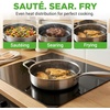 image:imageNutriChef 6Piece Stainless Steel Frying Pan Set with Lids  Triply Kitchenware Pans Set Kitchen Cookware wDAKIN Etching NonStick Coating  Small Medium amp Large Pan with Lid  NC3PFRY3Stainless Steel