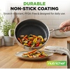 image:imageNutriChef 6Piece Stainless Steel Frying Pan Set with Lids  Triply Kitchenware Pans Set Kitchen Cookware wDAKIN Etching NonStick Coating  Small Medium amp Large Pan with Lid  NC3PFRY3Stainless Steel