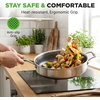 image:imageNutriChef 6Piece Stainless Steel Frying Pan Set with Lids  Triply Kitchenware Pans Set Kitchen Cookware wDAKIN Etching NonStick Coating  Small Medium amp Large Pan with Lid  NC3PFRY3Stainless Steel