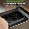 image:imageNutriChef 8Piece Nonstick Stackable Bakeware Set  Non Toxic Carbon Steel Baking Trays WCookies Sheet Muffin Loaf Cake Round amp Square Pan  Easy To clean amp Easy to Release Oven Safe  GrayGray