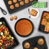 image:imageNutriChef 8Piece Nonstick Stackable Bakeware Set  Non Toxic Carbon Steel Baking Trays WCookies Sheet Muffin Loaf Cake Round amp Square Pan  Easy To clean amp Easy to Release Oven Safe  GrayBrown
