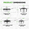 image:imageNutriChef 8Piece Triply Cookware Set Stainless Steel  Triply Kitchenware Pots amp Pans Set Kitchen Cookware NonStick Coating  Sauce Pot Stew Pot Cooking Pot Frying Pan LidsStainless Steel