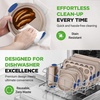 image:imageNutriChef Baking Set 10 Pieces Gold with Blue Silicone Handles  Baking Tray Bread Baking Tin Muffin Mould NonStick Carbon Steel Stackable Oven Safe up to 230C Dishwasher Safe