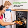 image:imageNutriChef Baking Set 10Piece Dark Blue with Blue Silicone Handles  Baking Tray Bread Baking Mould Muffin Mould NonStick Carbon Steel Stackable Oven Safe up to 230 C Dishwasher Safe
