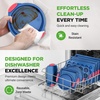 image:imageNutriChef Nonstick 3Piece Baking Pans Set  Carbon Steel Bakeware with Blue Coating Inside amp Outside and Red Silicone Handles Durable and Reliable Effortless Baking and Easy Cleanup Blue10Piece Set
