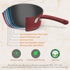image:imageNutriChef Nonstick Kitchenware Pots amp Pans  11 Pcs Stylish Kitchen Cookware Set wElegant Lines PatternGray Inside amp Red Outside Metal  Silicone Handle PTFEPFOAPFOS Free  NCCW11RDLRed