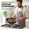 image:imageNutriChef Seasoned 12 Inch Cast Iron Skillet  Induction Cookware Frying Pan with Glass Lid  Oven Safe Non Toxic Kitchen Essentials for Home Cooking Camping Grilling and Frying12 Inch