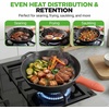 image:imageNutriChef Seasoned 12 Inch Cast Iron Skillet  Induction Cookware Frying Pan with Glass Lid  Oven Safe Non Toxic Kitchen Essentials for Home Cooking Camping Grilling and Frying10Inch 1Piece Set