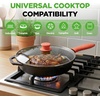 image:imageNutriChef Seasoned 12 Inch Cast Iron Skillet  Induction Cookware Frying Pan with Glass Lid  Oven Safe Non Toxic Kitchen Essentials for Home Cooking Camping Grilling and Frying10Inch 1Piece Set