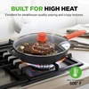 image:imageNutriChef Seasoned 12 Inch Cast Iron Skillet  Induction Cookware Frying Pan with Glass Lid  Oven Safe Non Toxic Kitchen Essentials for Home Cooking Camping Grilling and Frying12 Inch
